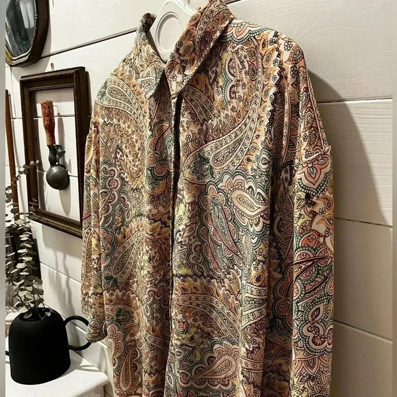 CUPIO Paisley button down shirt size Xl - Picture 6 of 10